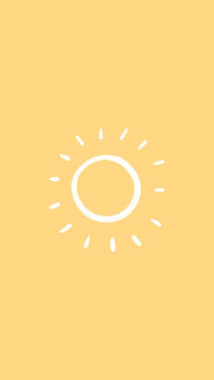 A White Sun Icon On A Yellow Background Wallpaper