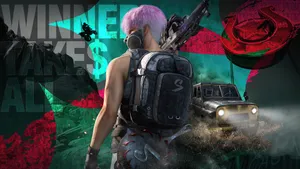 A Woman With A Gun And A Truck Wallpaper