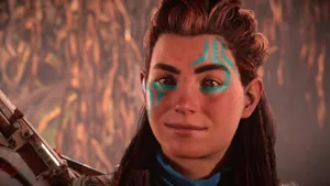 A Woman With Blue Paint On Her Face Wallpaper