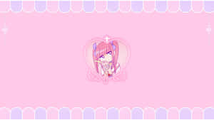 A Yami Kawaii Artistry Against A Japanese Background Wallpaper