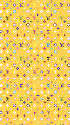 A Yellow Background With Colorful Diamonds Wallpaper