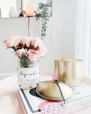 A Young Woman With A Captivating, Rose Gold Glow. Wallpaper