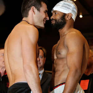 A Younger Joe Calzaghe During A Weigh-in Wallpaper