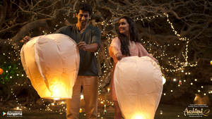 Aashiqui 2 Leading Characters And Lanterns Wallpaper