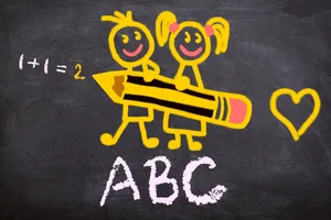 Abc White Chalk With Doodle Art Wallpaper