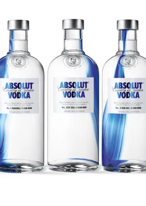 Absolut Vodka Bottles On A White Background Wallpaper