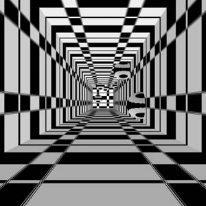 Abstract 3d Black And White Squares And Circles Illusion Wallpaper