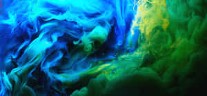 Abstract Blue And Green Smoke Swirl Wallpaper