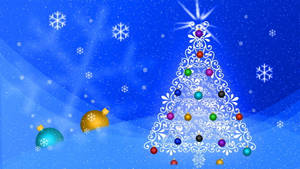 Abstract Christmas Blue Background Wallpaper