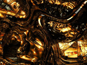 Abstract Digital Render Gold Background Wallpaper
