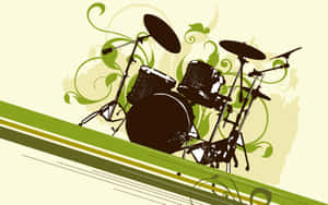 Abstract Drum Set Illustration Wallpaper