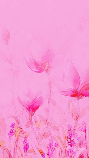 Abstract Floral Pink Iphone Wallpaper