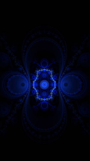 Abstract Fractal Geometry In Rich Dark Blue Wallpaper
