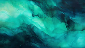 Abstract Jade Ink Waves.jpg Wallpaper