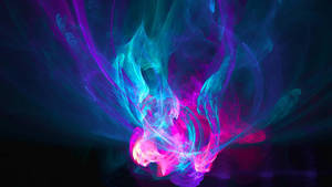 Abstract Neon Pink And Blue Fire Wallpaper