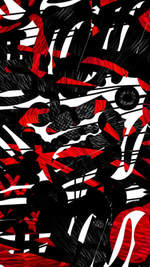 Abstract Red Black White Artwork Wallpaper