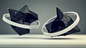 Abstract Representation Of 3d Platonic Shapes With Rings Wallpaper