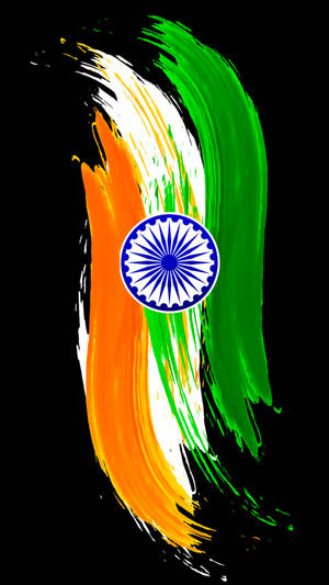 Abstract Strokes Indian Flag Mobile Wallpaper