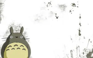 Abstract White Gray Totoro Wallpaper