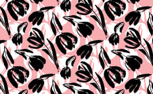 Abstraction Of Color In Pink, Black, And White Wallpaper