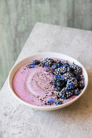 Acai Fruit Bowl With Blueberries Wallpaper