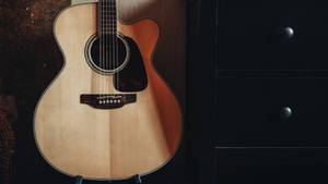 Acoustic Guitar Light Brown Body Wallpaper