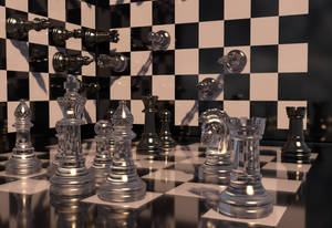 Acrylic Chess Pieces Wallpaper