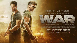 Action-packed Hrithik Roshan War Movie Wallpaper