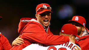 Adam Wainwright Wearing Red Jacket Wallpaper