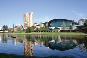 Adelaide Center From Torrens River Wallpaper