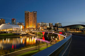 Adelaide City Center Nighttime View Wallpaper