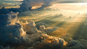 Admire This Tranquil Sky Of Heavenly Clouds. Wallpaper