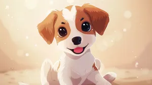 Adorable Anime Puppy Smiling Wallpaper