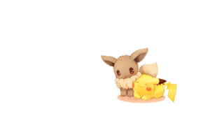 Adorable Baby Pikachu Cuddling Wallpaper