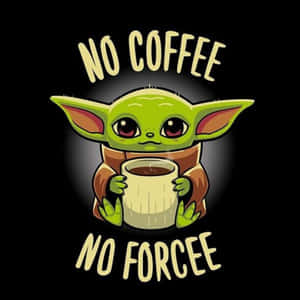 Adorable Baby Yoda Cartoon Wallpaper