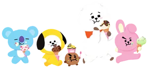 Adorable Bts Drawing Desktop Wallpaper