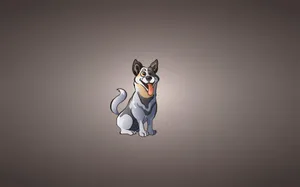 Adorable Cartoon Siberian Husky Dog Wallpaper