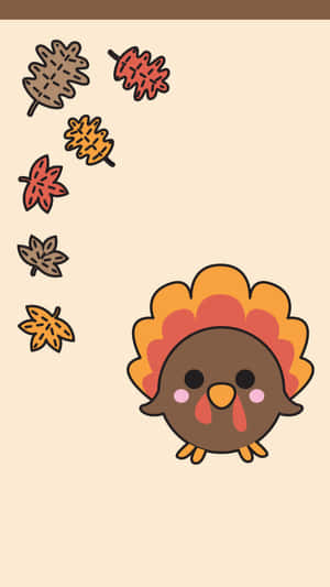 Adorable Cartoon Thanksgiving Turkey Wallpaper