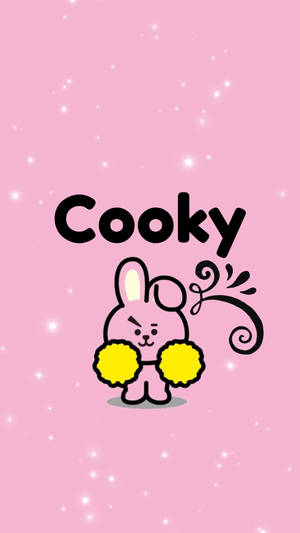 Adorable Cooky Bt21 Character Showing Off His Strong And Cute Side. Wallpaper
