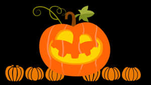 Adorable Cute Pumpkin Smiling Brightly Wallpaper