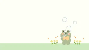 Adorable Frog On A Lily Pad Digital Art Background Wallpaper