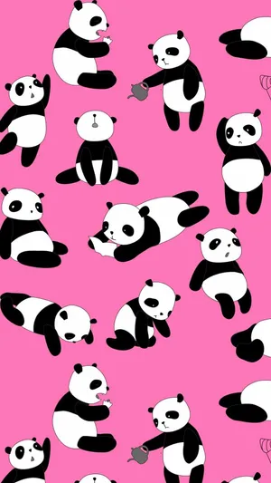 Adorable Girly Panda Wallpaper