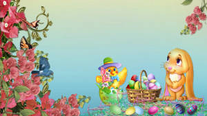 Adorable Hand-drawn Easter Desktop Theme Wallpaper