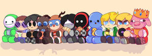 Adorable Mcyt Sitting Characters Wallpaper