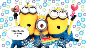 Adorable Minion Birthday Wallpaper