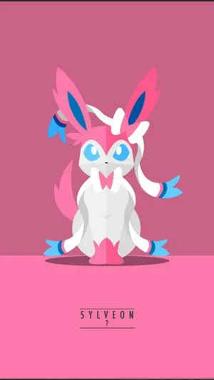 Adorable Pink Sylveon Phone Wallpaper