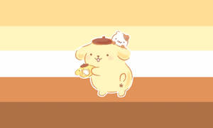 Adorable Pompompurin Stripe Hd Wallpaper