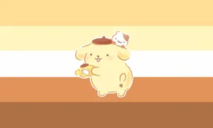 Adorable Pompompurin Stripe Hd Wallpaper