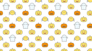 Adorable Smiling Pumpkin On A Wooden Surface Wallpaper