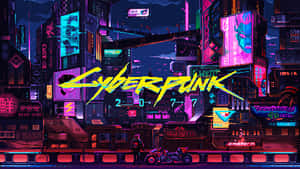 Adventure Awaits In The Cyberpunk Pixel Art World Wallpaper